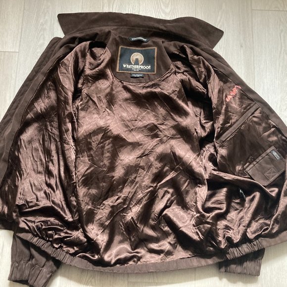 WEATHERPROOF Mens L Micro Suede Bomber JACKET -Mii Amo Spa Sedona -Like new - Picture 4 of 11